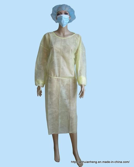Disposable Lightweight Yellow Multi-Ply Fluid Resistant Isolation Gowns