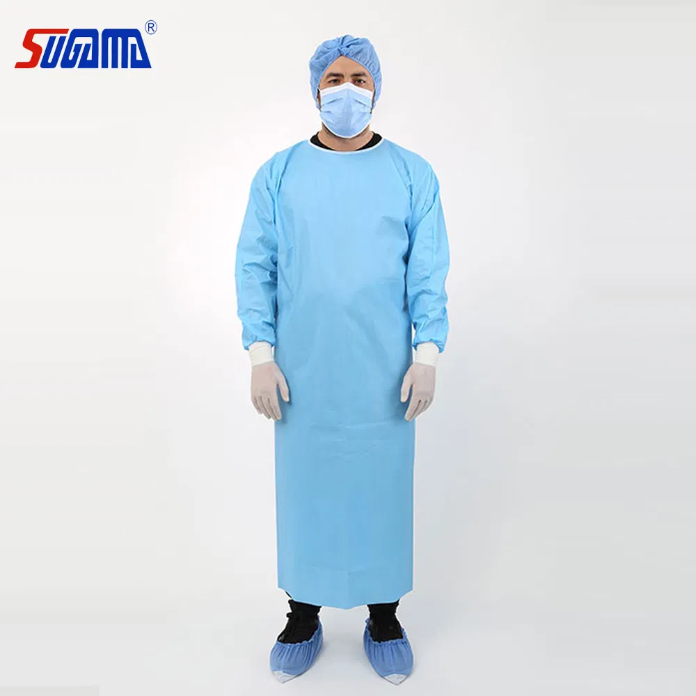 Disposable Eo Sterile AAMI Level1/2/3/4/ SMS/PP+PE Surgical Gown ISO Approved Cheap Price Manufacture Supply