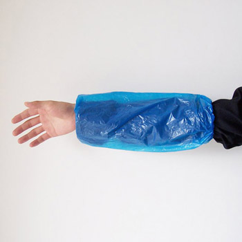 Disposable Arm Sleeves Covers Waterproof Durable PE PP Polyethylene Non Woven Plastic Oversleeves with Elastic Blue 16"