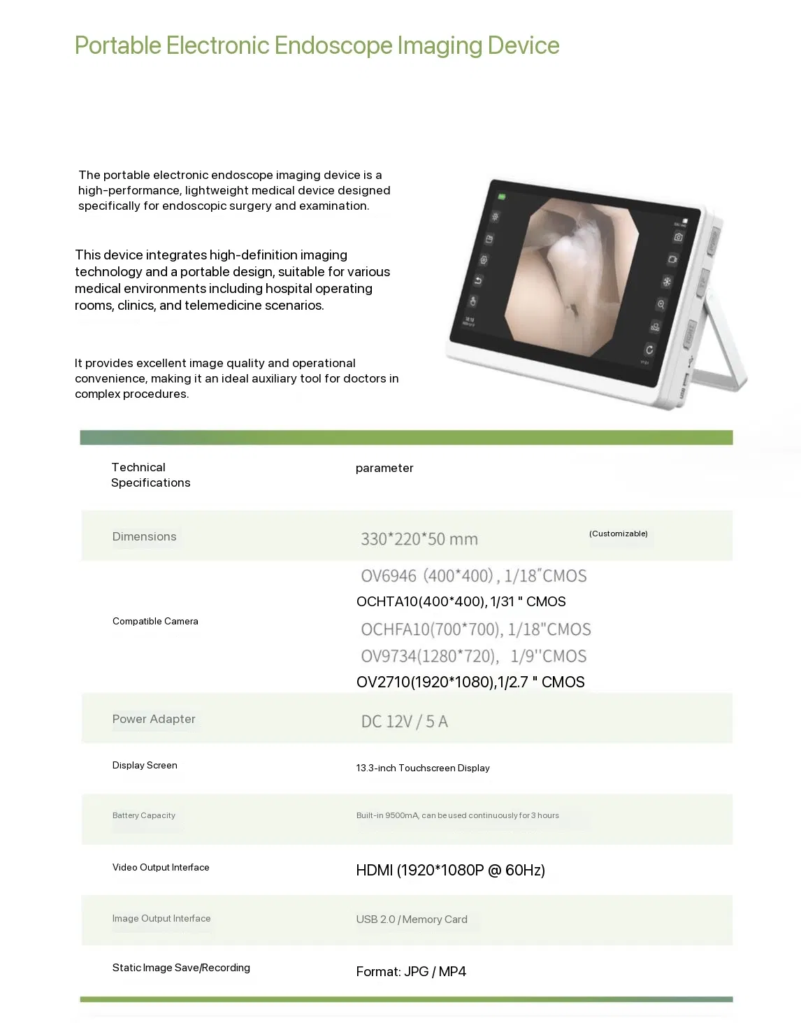 Medical Portable Electronic Endoscopy Imaging Device, Cdmo/OEM, Medical Device