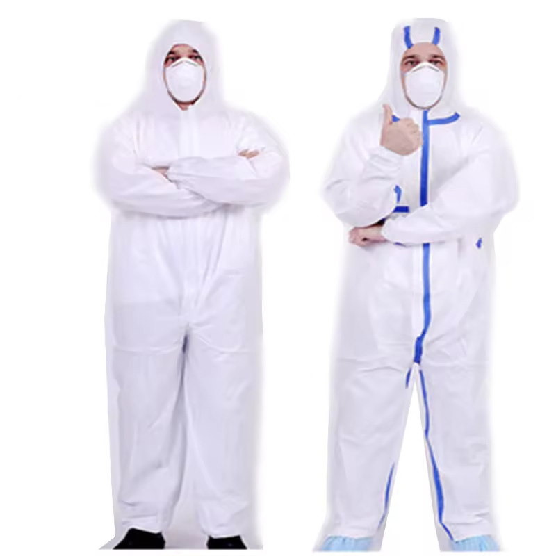 High Quality Disposable 60GSM White Coverall Safety Clothing Overall Microporous Coverall