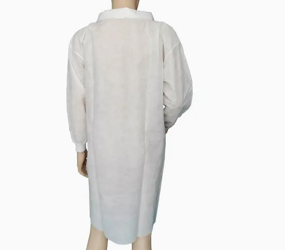 Nonwoven Breathable Laboratory Workwear SMS Disposable PP Lab Coat for Laboratory