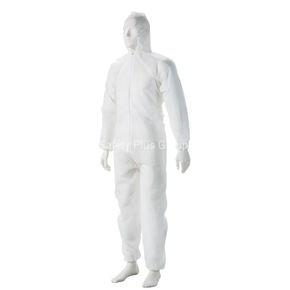 Polypropylene Nonwoven Microporous Protective Workwear Safety Clothing Disposable PPE Suit Coverall with Tape/Hood Disposable Coverall