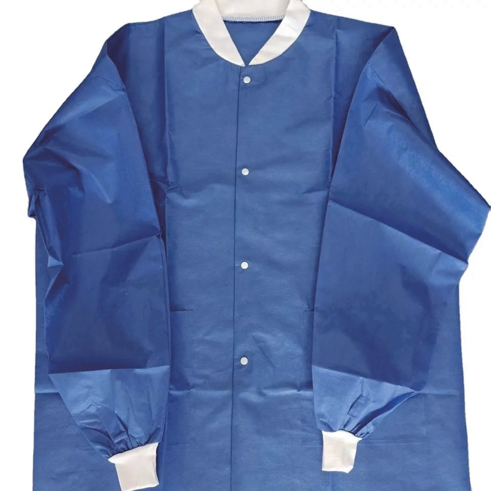 Disposable Nonwoven PP Lab Coat with Pockets
