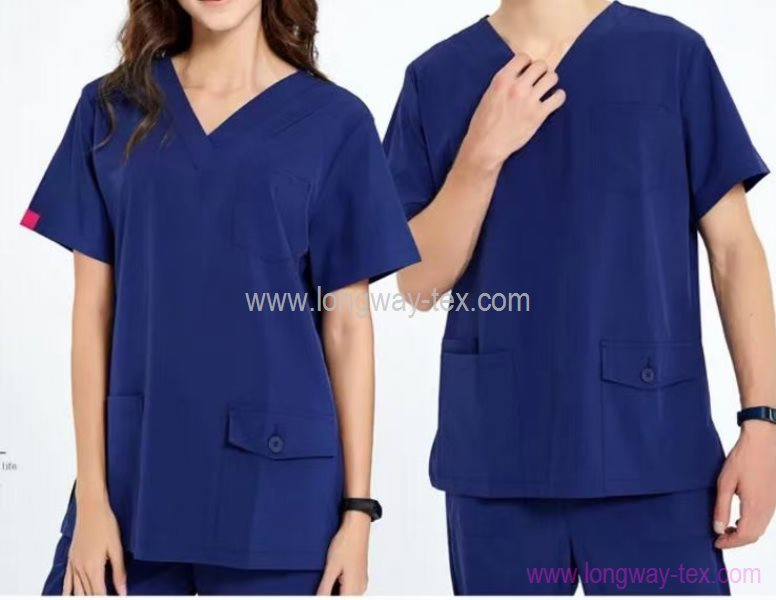 4-Way Stretchy Navy Medical Scrub Tops and Pants