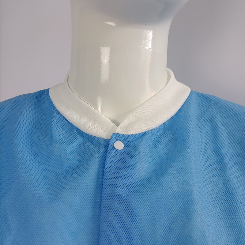 Disposable Custom Lab Coat Medical Non Woven PP SMS Lab Gown White with ISO 13485