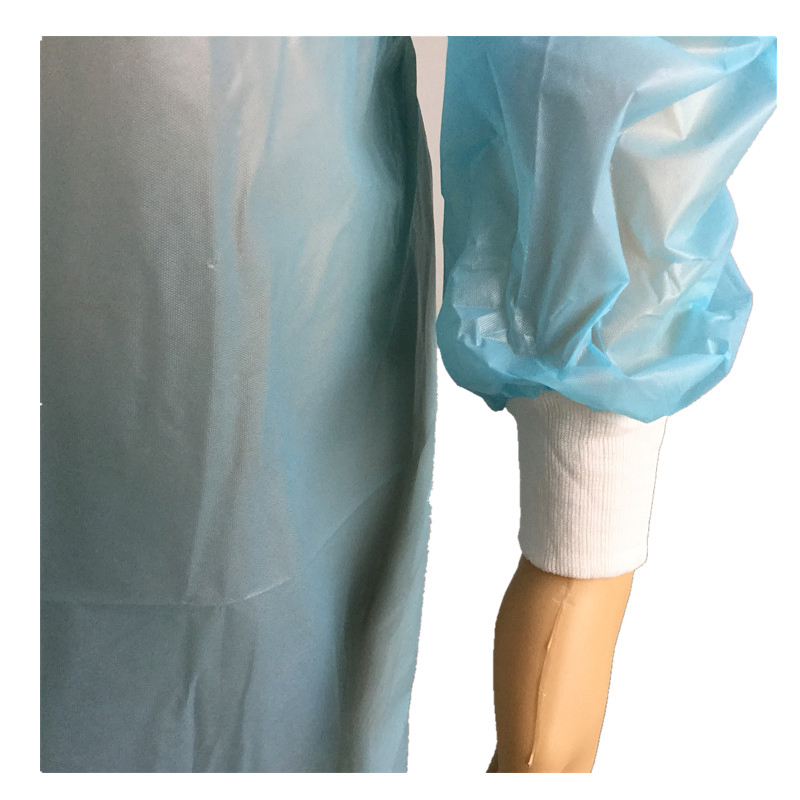 Fluid Impervious CPE Isolation Gown/Disposable Plastic Surgical Gown/Polyethylene Thumb Loop Isolation Gown