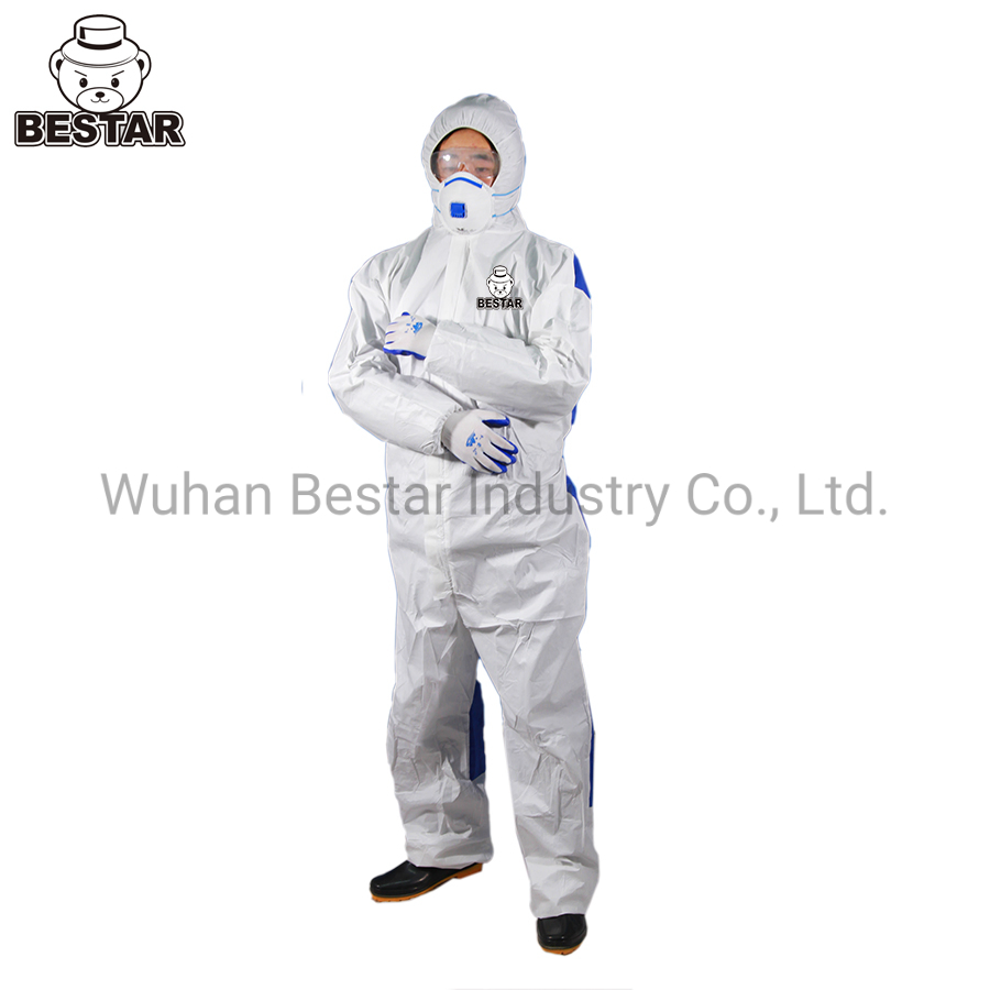 with Hood CE Certified Disposable Type 56 Chemical Coverall Protective Suit Coverall Suit