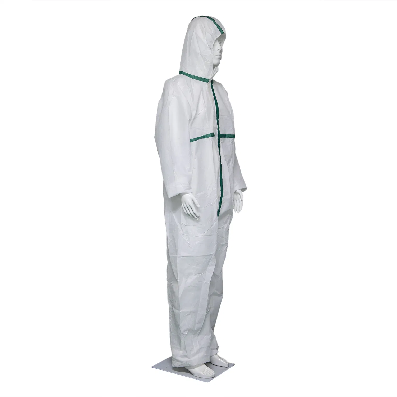 Type 4/5/6 Disposable Protective Coverall with Blue Tapes Disposable Non Woven Coveralls with Hood for Infection Using