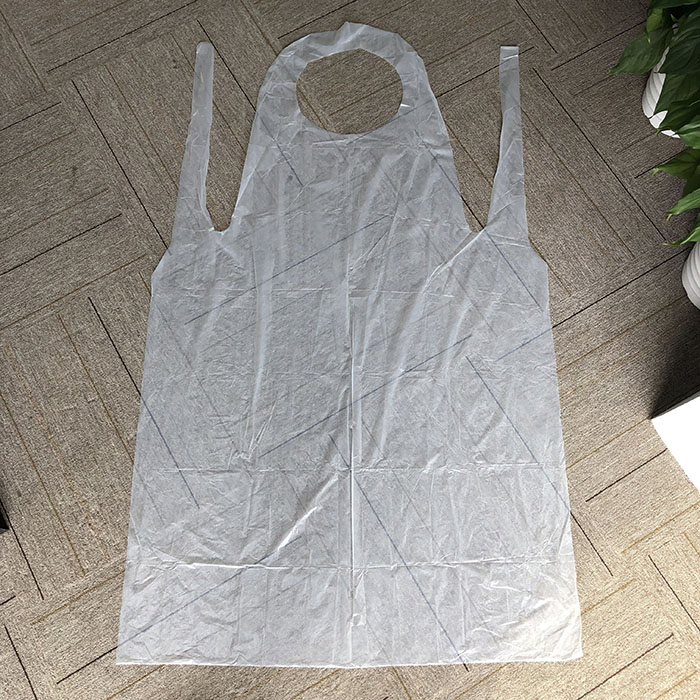 Hot Sale Food Factory Disposable LDPE Machine Made Polyethylene Sleeveless Plastic Waterproof PE Apron From 24 Year's Manufacturer
