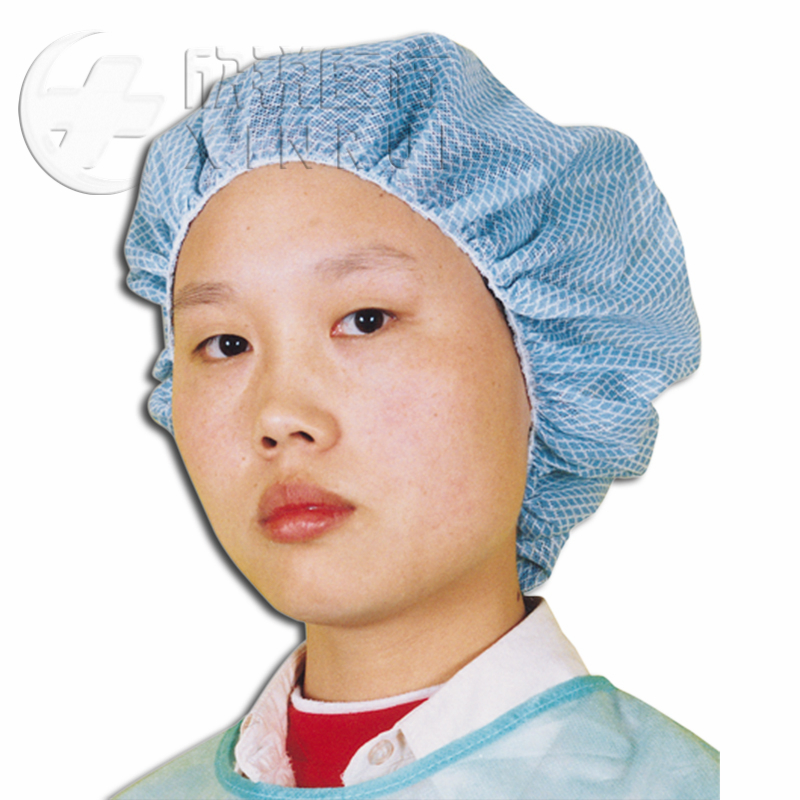 Disposable Non-Woven Round Cap/Nurse Cap with Strip Pattern 24 Inch