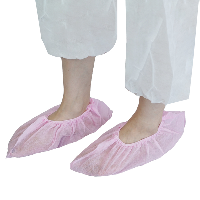 Disposable Non Skid Non Woven Polypropylene Shoe Covers Pink for Hospital/Beauty Salon/Laboratory