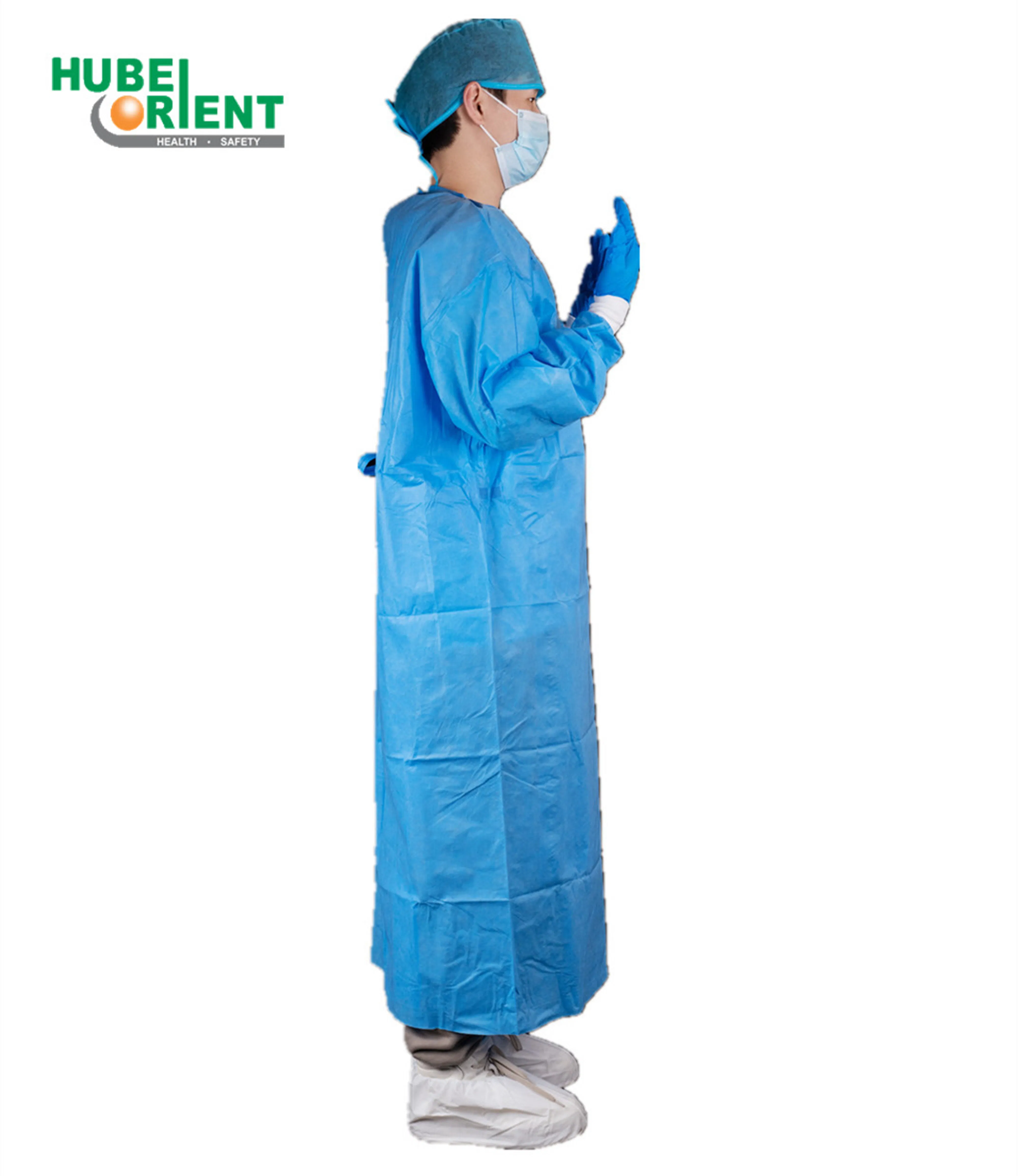 FDA 510 (K) AAMI PB70: 2012 Level-3 SMS Disposable Surgical Gown with Knitted Cuffs