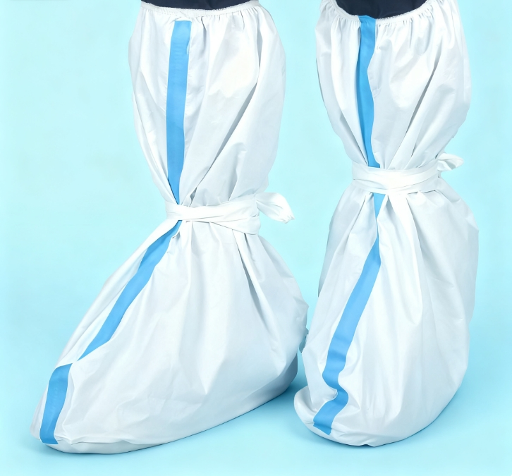 Waterproof Disposable Medical Microporous Shoe Cover Boot Covers Safety Boots with Blue Seam Tape