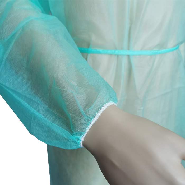 Ideal Safety Protection Spp Isolation Gowns Green Industry Gown Fluid Resistant Spunbond Nonwoven Fabric Disposable Cloak for Visitors