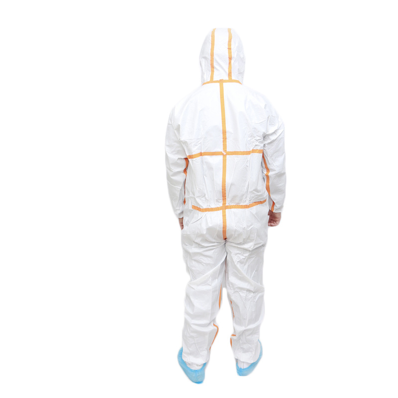 Type 4/5/6 Waterproof Safety Non Woven SMS Microporous Protection PPE Suit Disposable Coverall