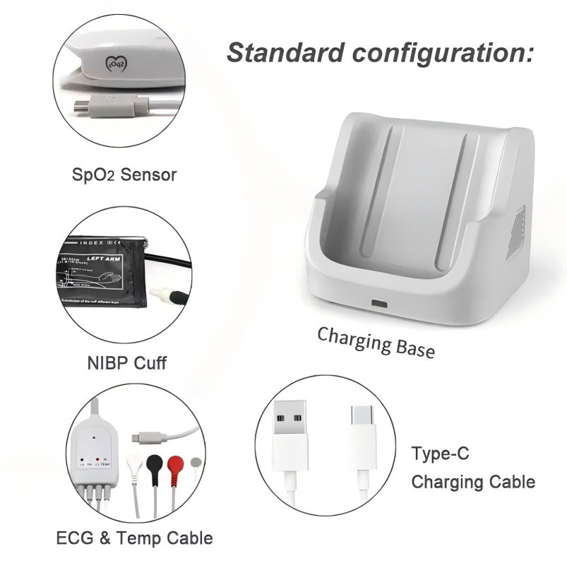 Medical Hospital Portable Handheld Multiparameter Patient Monitor SpO2 Monitoring System