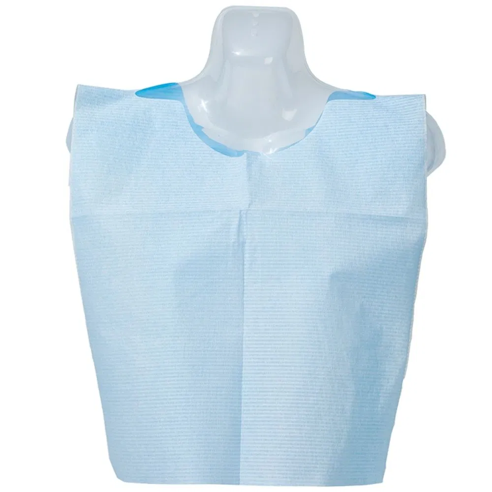 High Quality Disposable Apron Paper Plus PE Film Aprons for Restaurant/Dental/Nursing Home Adult Medical Apron Waterproof