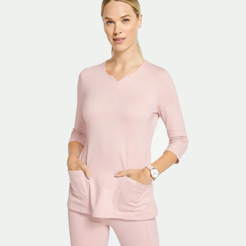 Medical Scrubs Heart Neck Design