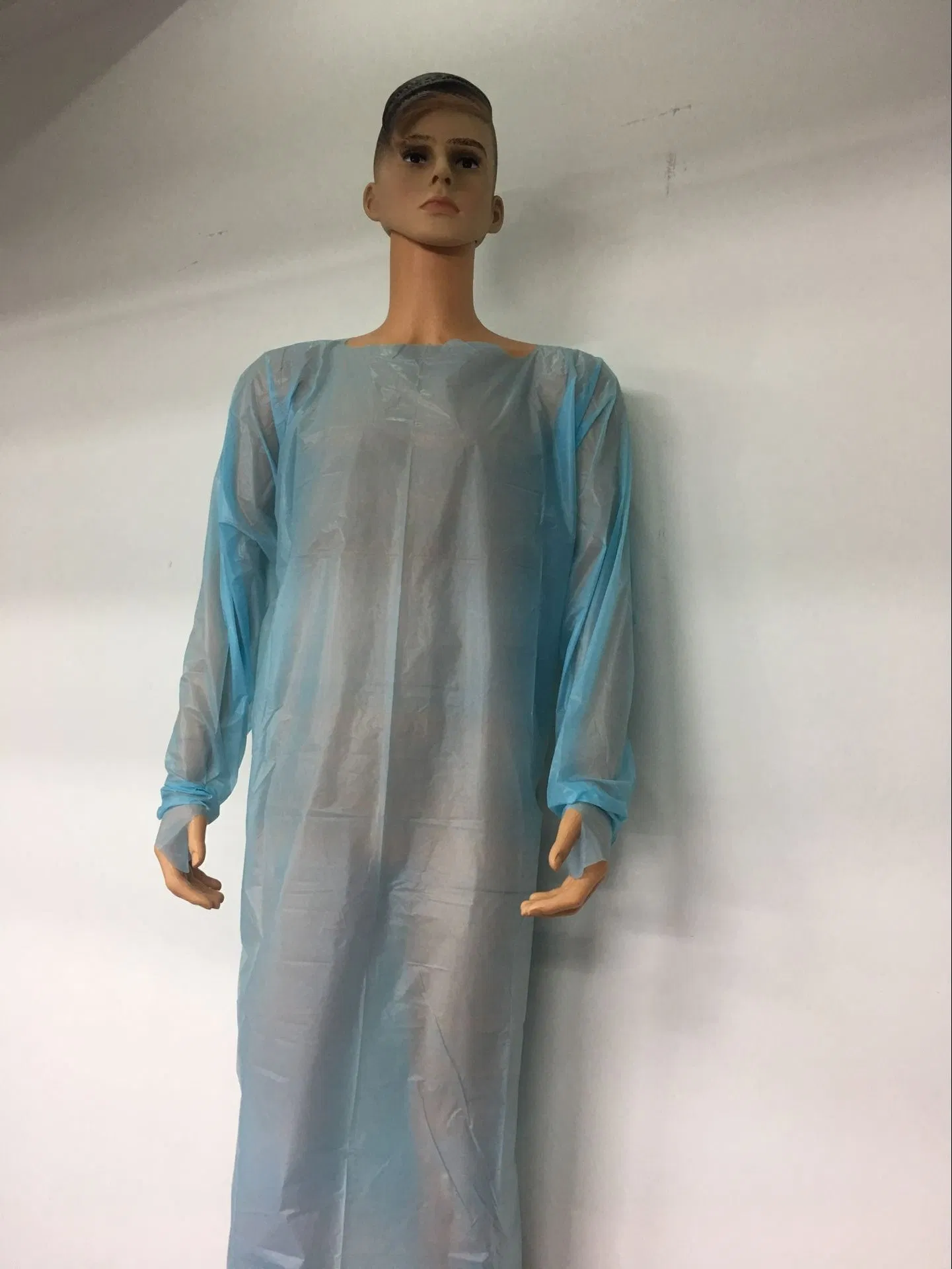 PE+PP Disposable Isolation Gown with Elastic Wrist Cuffs