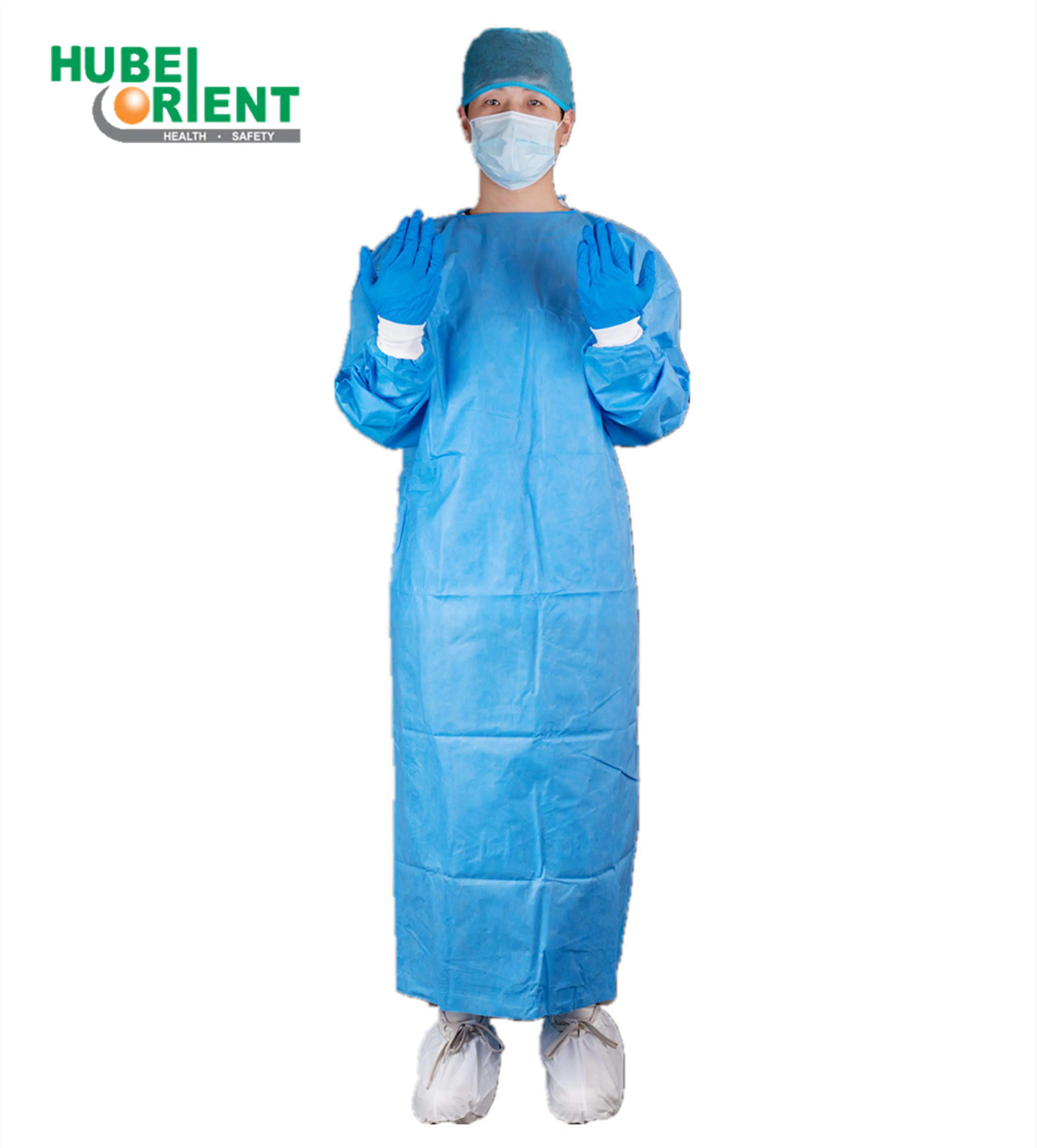 FDA 510 (K) AAMI PB70: 2012 Level-3 SMS Disposable Surgical Gown with Knitted Cuffs