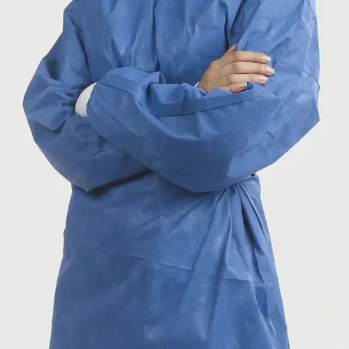 Medical Supply AAMI Level 2 PP SMS SMS Spun Lace Non-Woven Reinforcement Disposable Surgical Gown Apron Isolation Gown