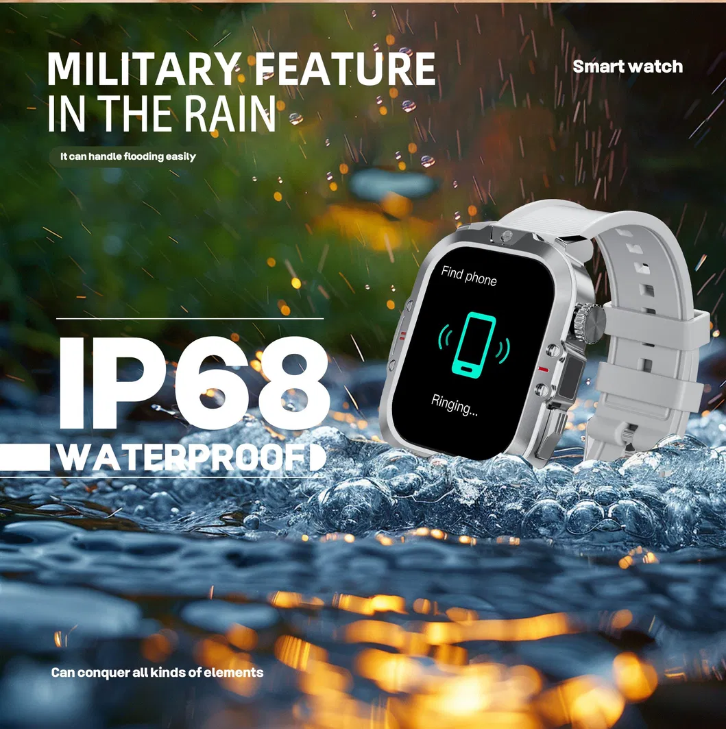 Waterproof Smartwatch with 410mAh Battery and Health Tracking