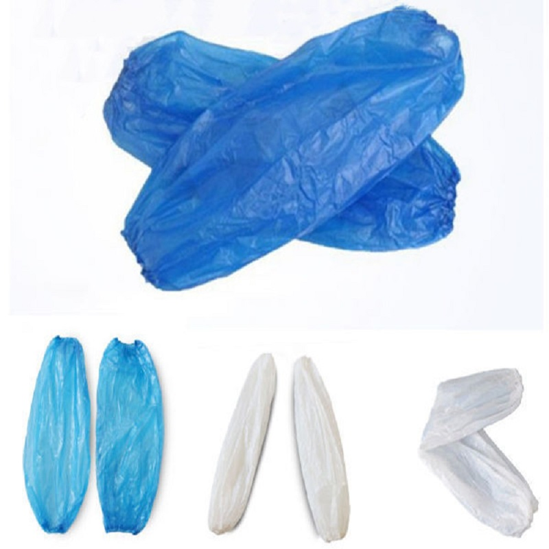 Disposable Arm Sleeves Covers Waterproof Durable PE PP Polyethylene Non Woven Plastic Oversleeves with Elastic Blue 16"