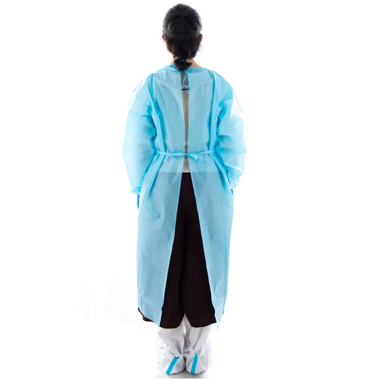 Coated PE Waterproof Disposable Fluid Resistant Ultrasonic Sealed Surgical Isolation Gown
