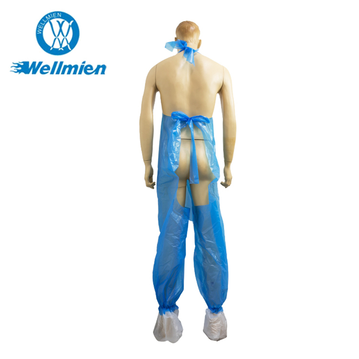 Custom Waterproof Disposable PE Apron Blue/White Plastic Apron