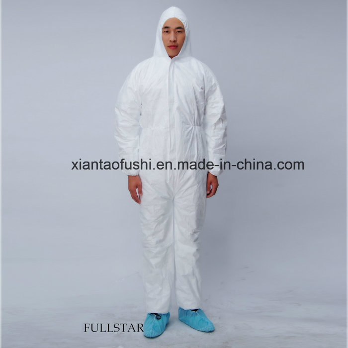 Type 5/6 Disposable Protective Coverall Disposable Non Woven Coveralls with Hood for Safety and Protection