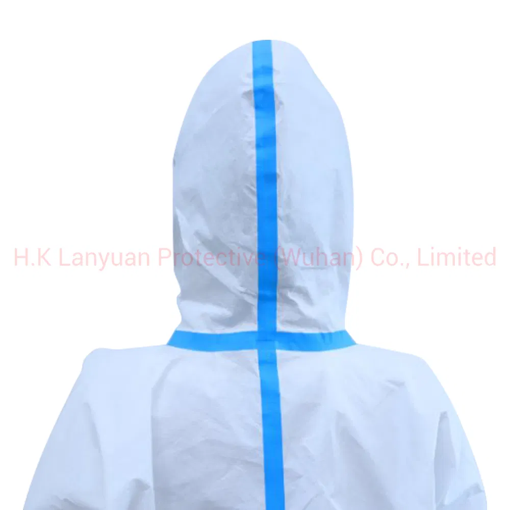 Ly CE SMS Microporous Coveralls Heat Sealed Tape Seam Disposable Medical Coverall