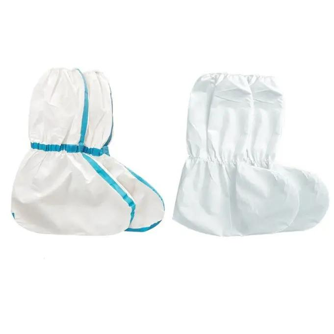 SJ Medical Shoe Cover Anti Slip Non woven PP+PE Waterproof Long Shoe Covers Disposable Medical Isolation PE Boot Covers