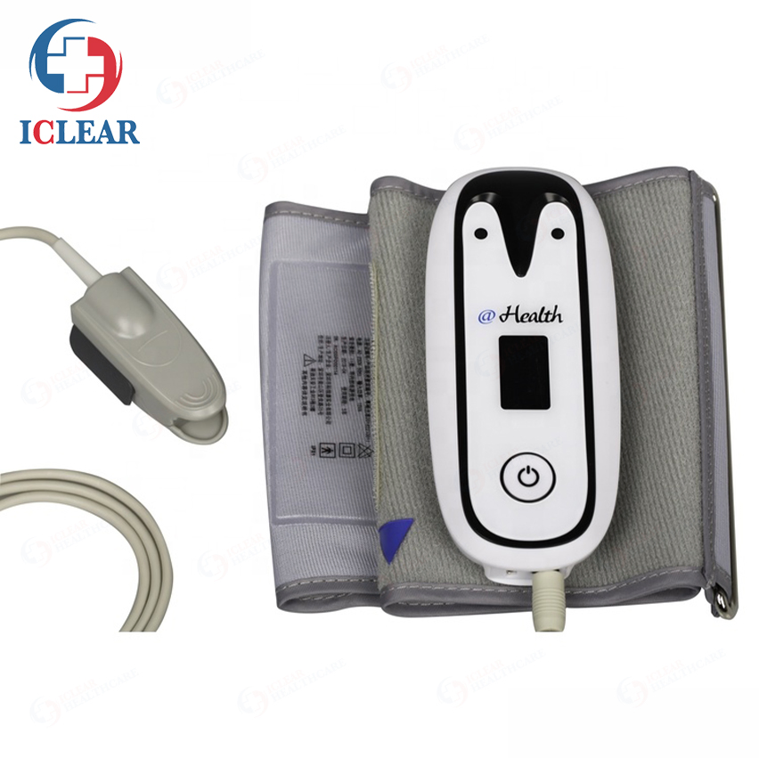 Portable Spot-Check Pulse Rate NIBP SpO2 Monitor Wearable Telemedicine Blood Pressure Monitor