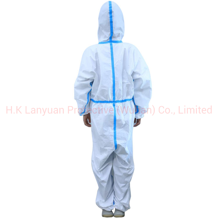 Ly CE SMS Microporous Coveralls Heat Sealed Tape Seam Disposable Medical Coverall
