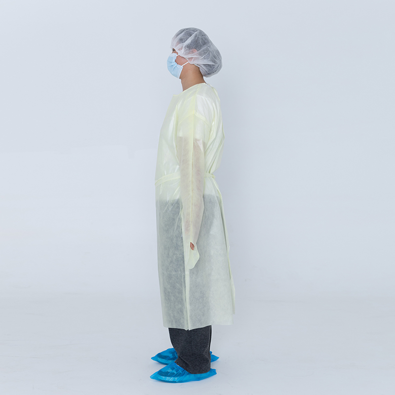 Fluid-Resistant PP+PE Disposable Treatment Surgical Gown Waterproof Univeral Isolation Gown for Hospital Nurse Use