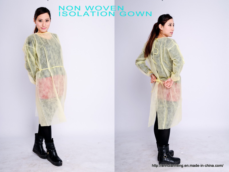 Disposable Lightweight Yellow Multi-Ply Fluid Resistant Isolation Gowns