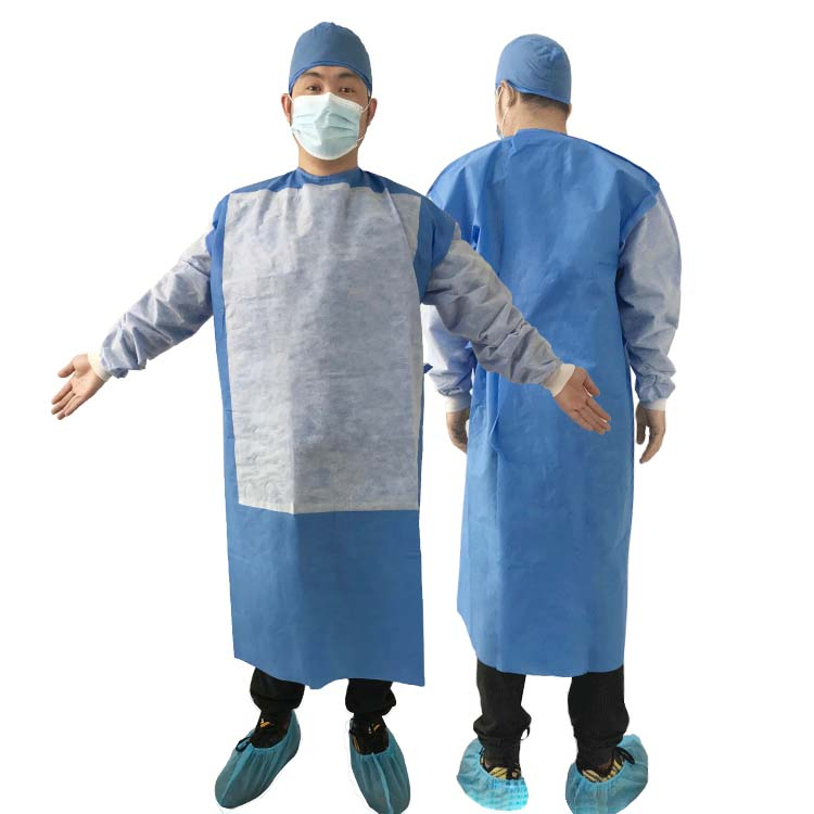Reinforced Sterile Packaging, Fluid-Resistant Chest, and Secure Elastic Cuffs Surgical Gown