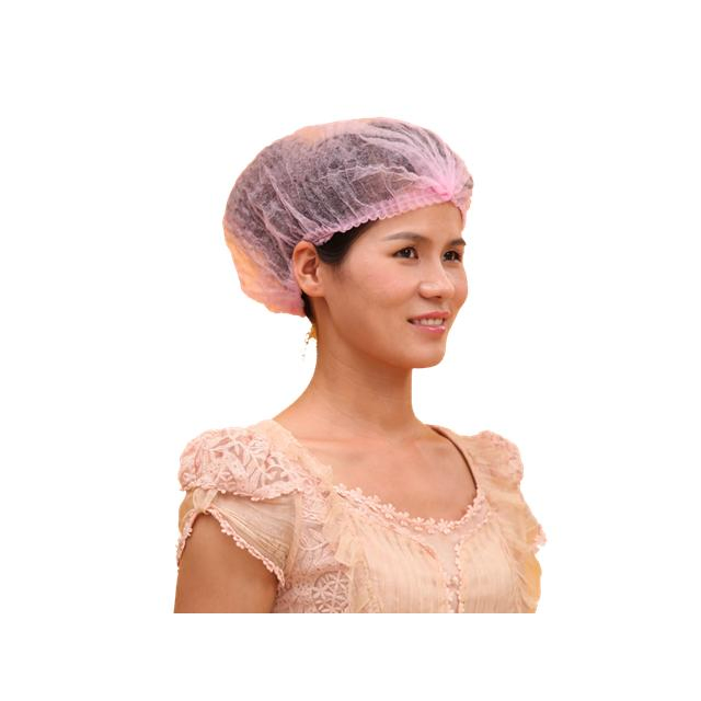 Disposable Medical Non Woven Strip Cap Bouffant Cap Net Surgical Doctor Nurse Hat Round Mob Cap