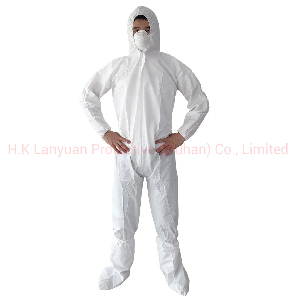 Ly Protective Disposable Medical Sf Non-Woven Coveralls with Hood