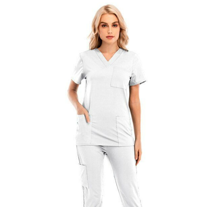 Color Matching Dental Clinic Working Suit Unisex Medical Scrubs Tops+Pants Pet Grooming Nursing Uniforms Pharmacist Work Clothes