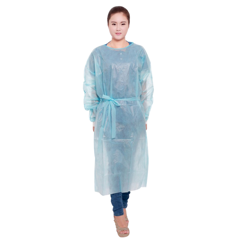 Coated PE Waterproof Disposable Fluid Resistant Ultrasonic Sealed Surgical Isolation Gown