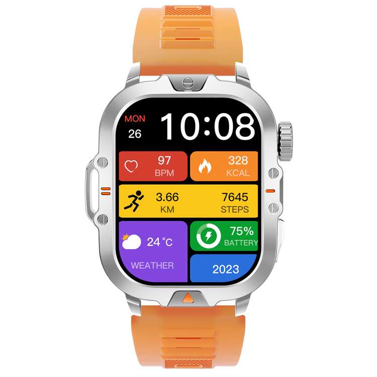 Waterproof Smartwatch with 410mAh Battery and Health Tracking