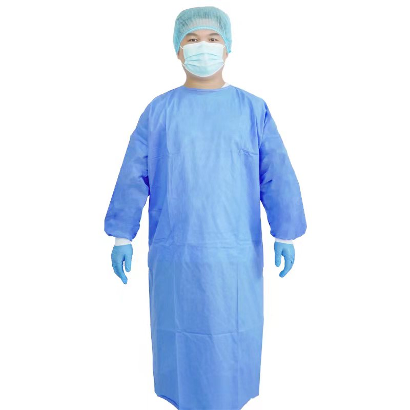 45GSM SMS Non- Woven Fabric Fluid Resistant Disposable Surgical Gown