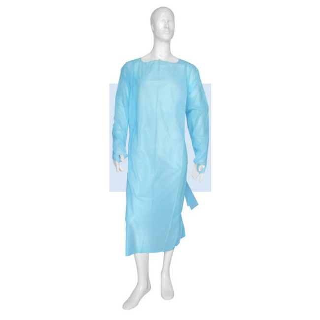 Nonwoven Spunbond PE Coated Blue Disposable Lab Coat