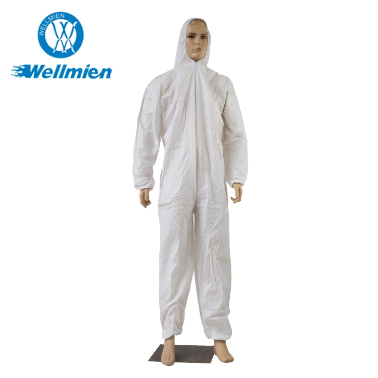 Nonwoven PP SMS Disposable Safety Protective Medical Hospital Overall Working Farm Coverall with Hood