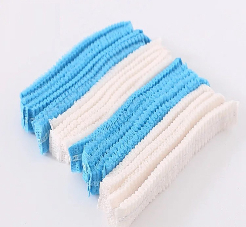 Disposable Non Woven Strip Clip Cap Bouffant Head Cover Surgical Doctor Hat Round Cap Nurse Cap