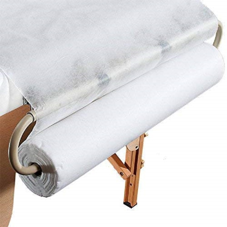 Supplier White Non Woven Paper Bed Cover Roll SPA Disposable Massage Bed Sheets Couch Paper Roll
