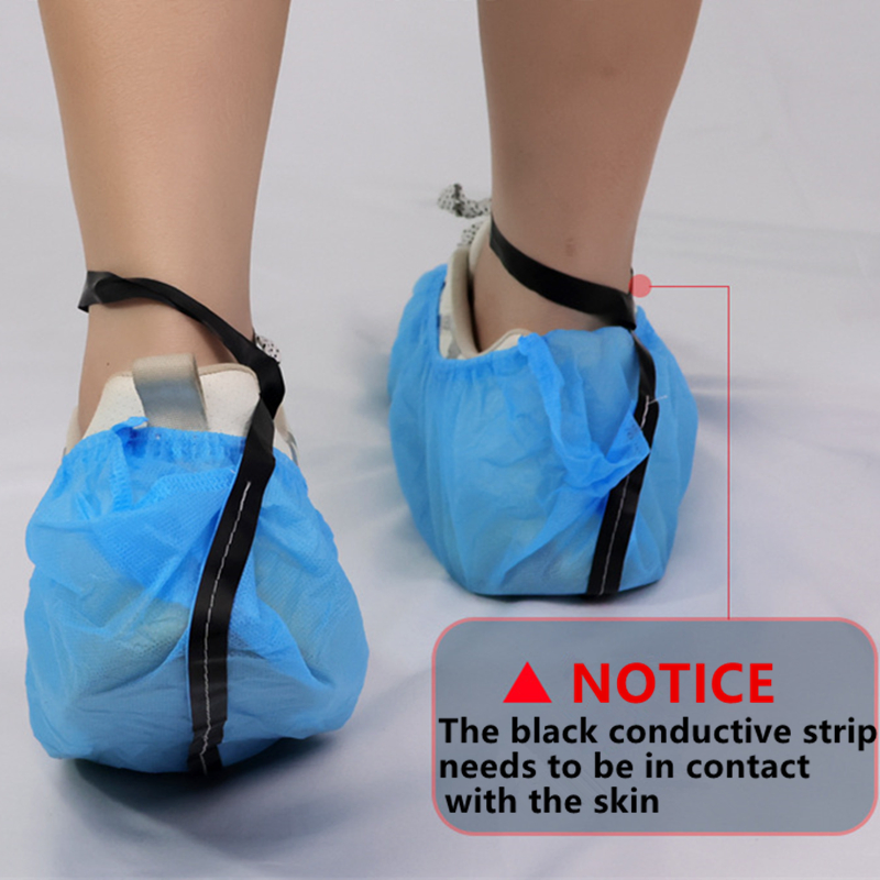 Disposable Non-Woven ESD Shoe Covers with Conductive Strip