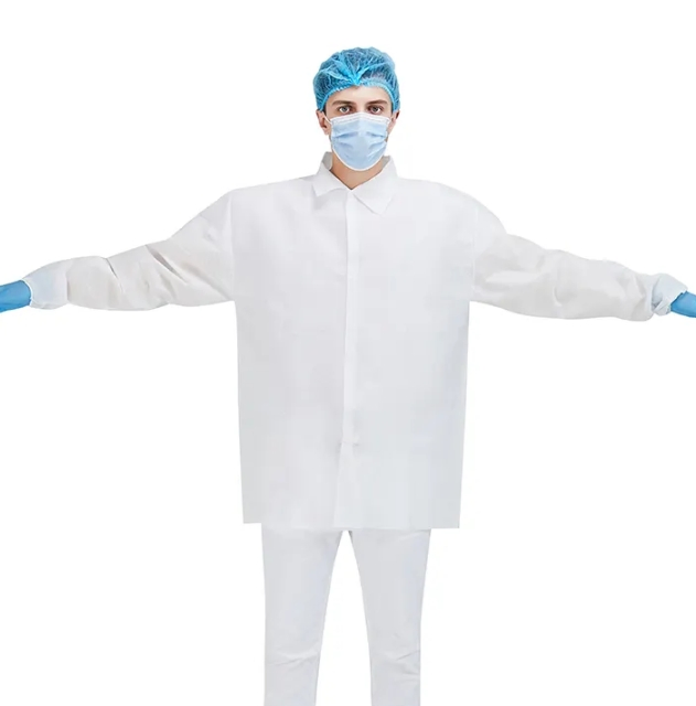 Hot Selling Disposable Nonwoven Lab Coat Microporous Lab Coats